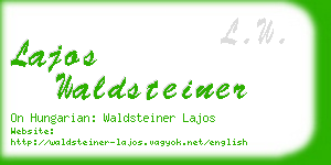 lajos waldsteiner business card